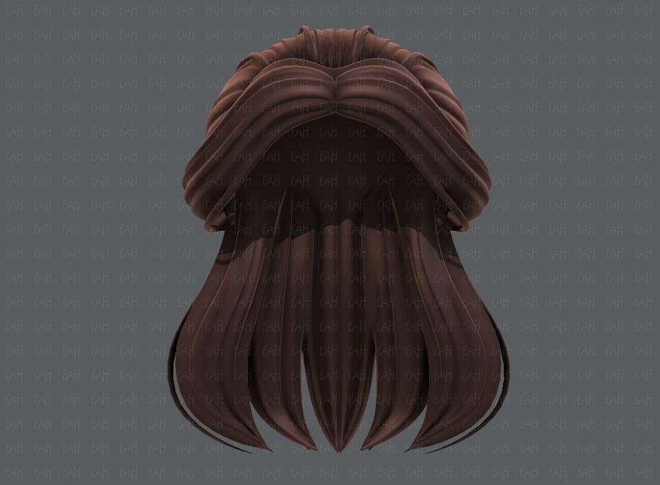 3D Hair style for girl V61 Low-poly 3D model_37