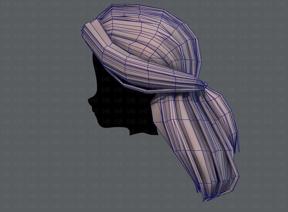 3D Hair style for girl V61 Low-poly 3D model_31