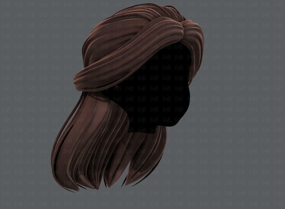 3D Hair style for girl V61 Low-poly 3D model_2