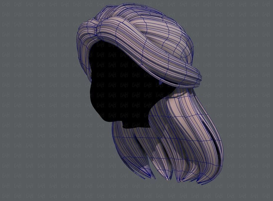 3D Hair style for girl V61 Low-poly 3D model_16