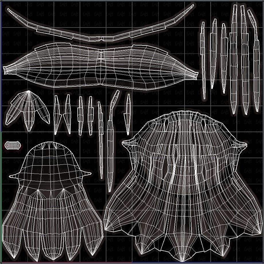 3D Hair style for girl V61 Low-poly 3D model_45