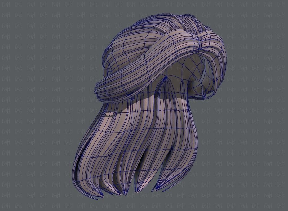 3D Hair style for girl V61 Low-poly 3D model_42