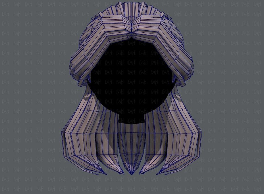 3D Hair style for girl V61 Low-poly 3D model_25