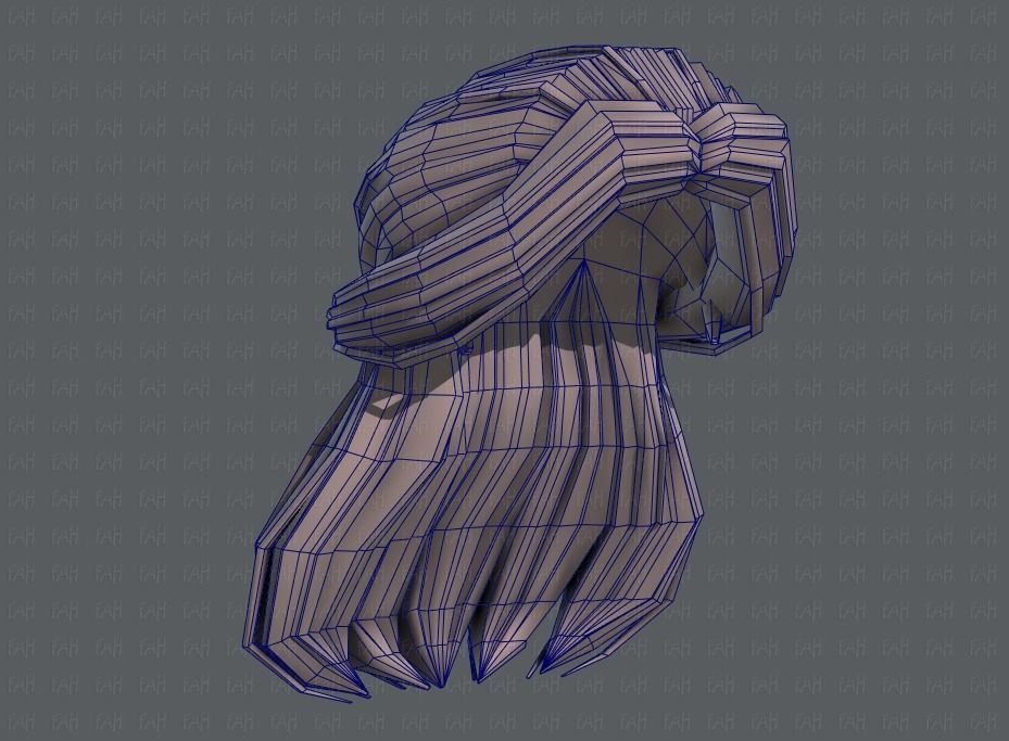 3D Hair style for girl V61 Low-poly 3D model_44