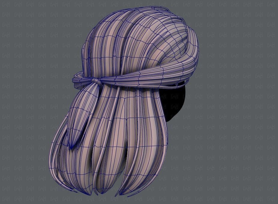 3D Hair style for girl V61 Low-poly 3D model_12