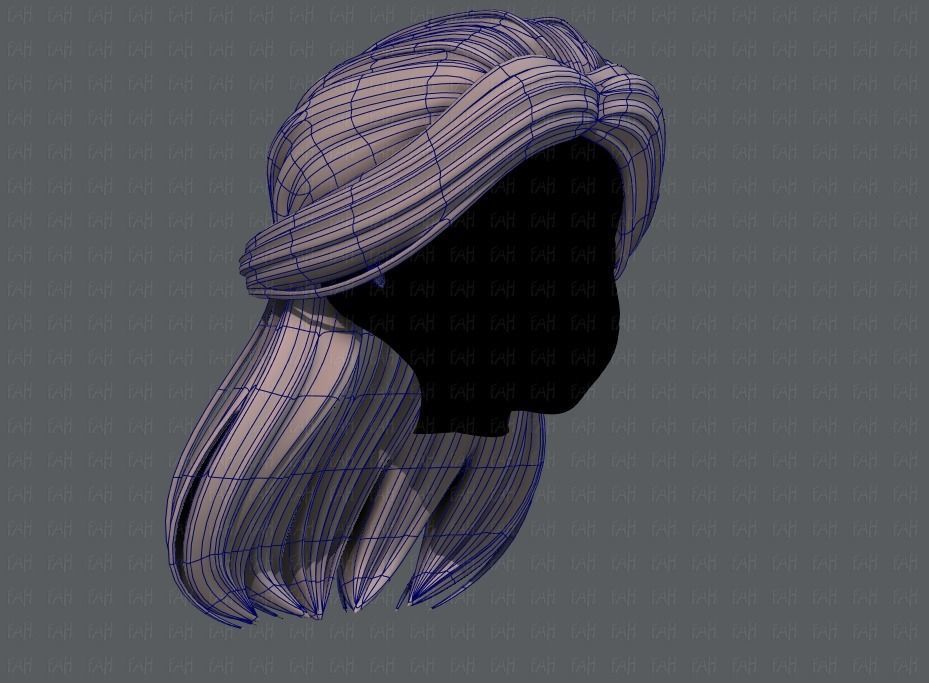 3D Hair style for girl V61 Low-poly 3D model_10