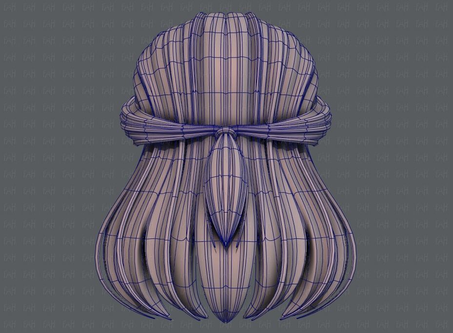 3D Hair style for girl V61 Low-poly 3D model_13