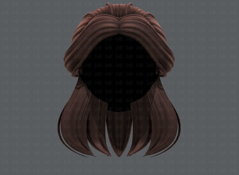 3D Hair style for girl V61 Low-poly 3D model_1