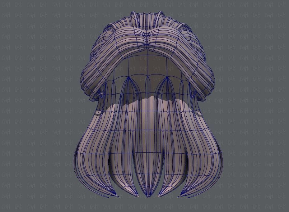 3D Hair style for girl V61 Low-poly 3D model_38