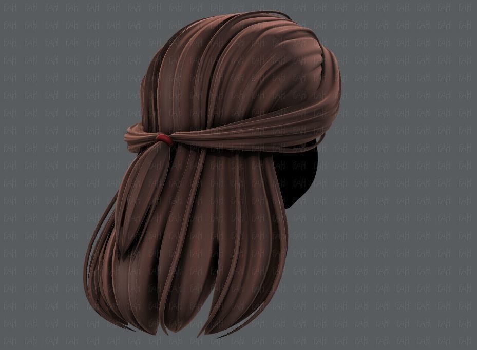 3D Hair style for girl V61 Low-poly 3D model_4