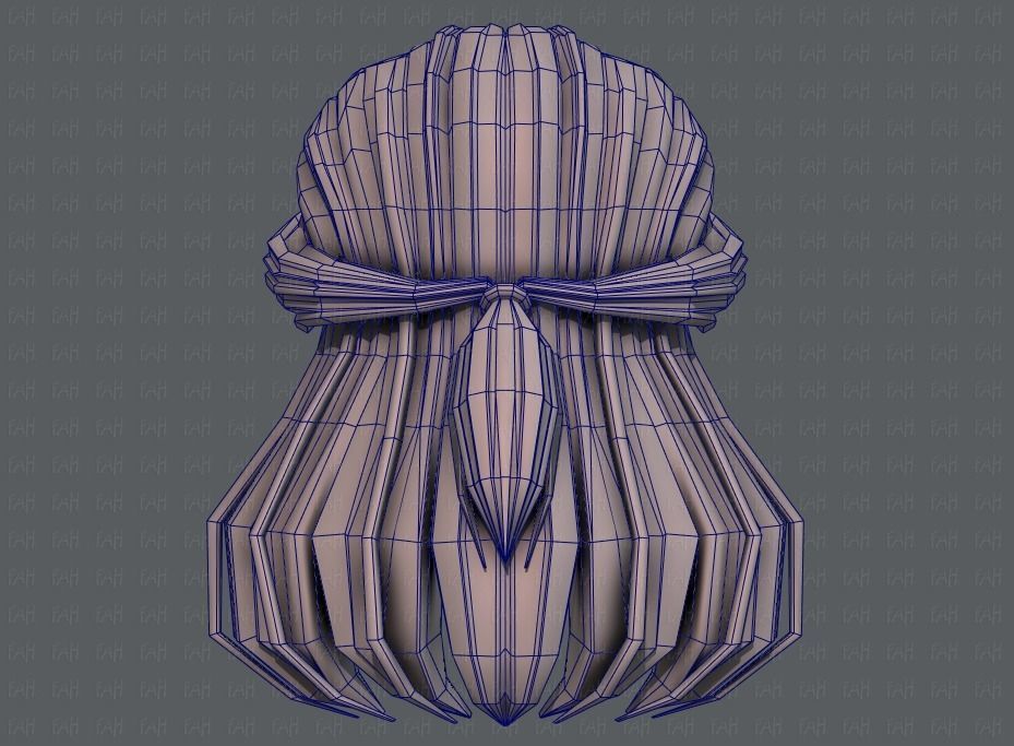 3D Hair style for girl V61 Low-poly 3D model_29