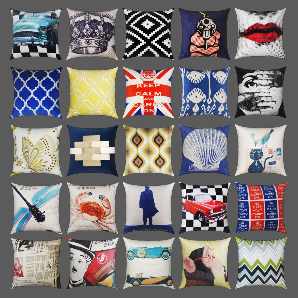 Collection of pillows  135 textures 3D model_1