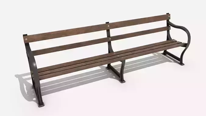 Street Assets - Park Bench Low-poly 3D model
