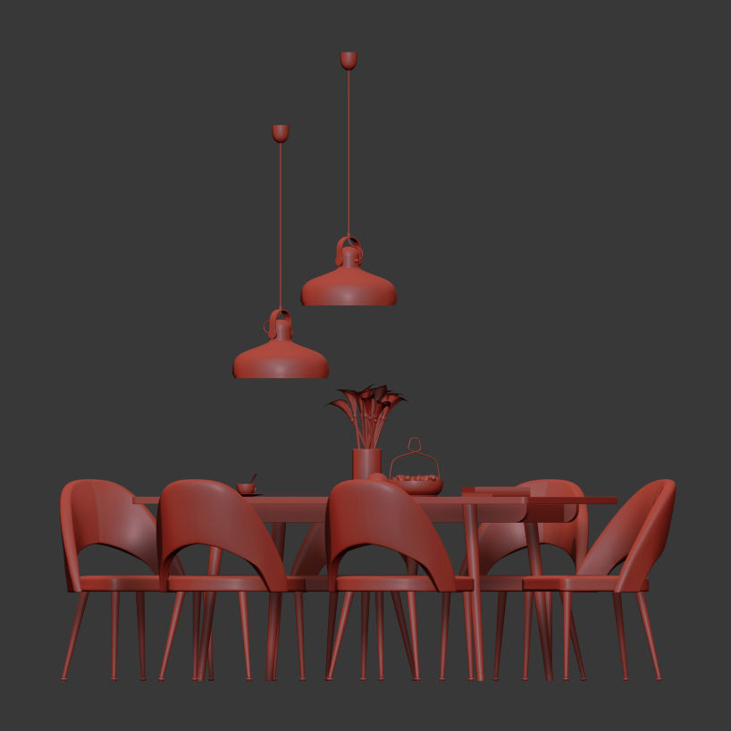 Dinning Set 03 3D model_1