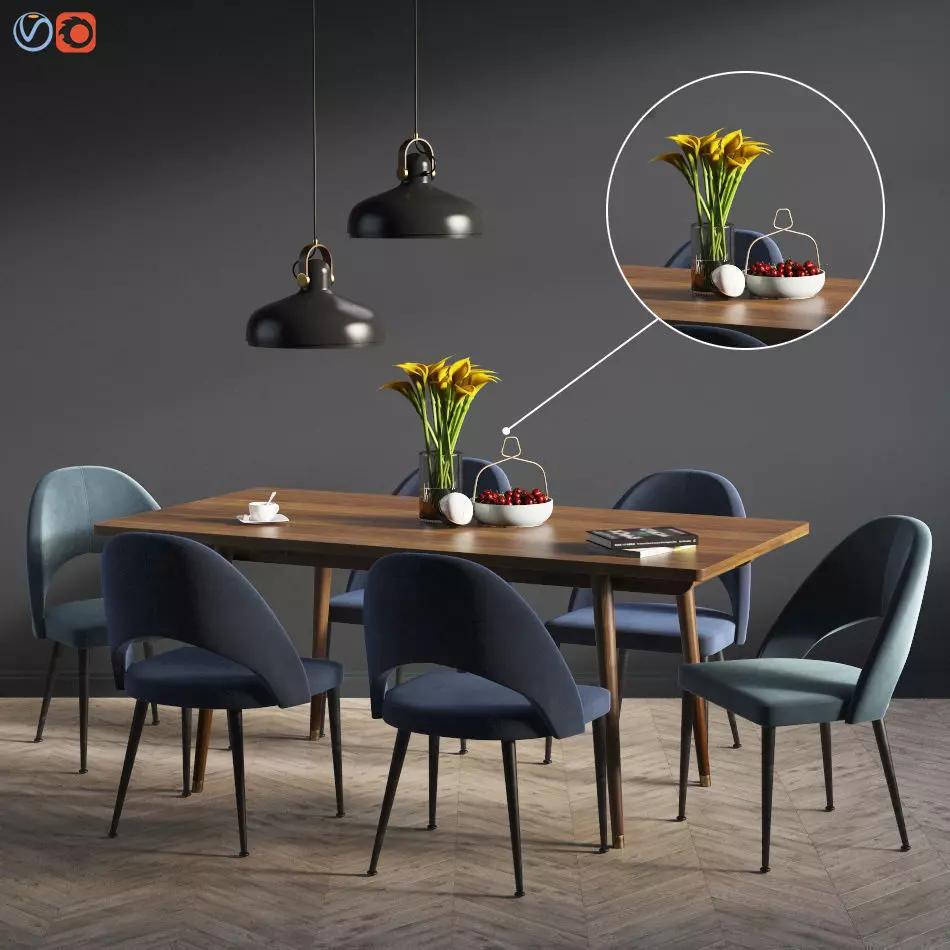 Dinning Set 03 3D model_0