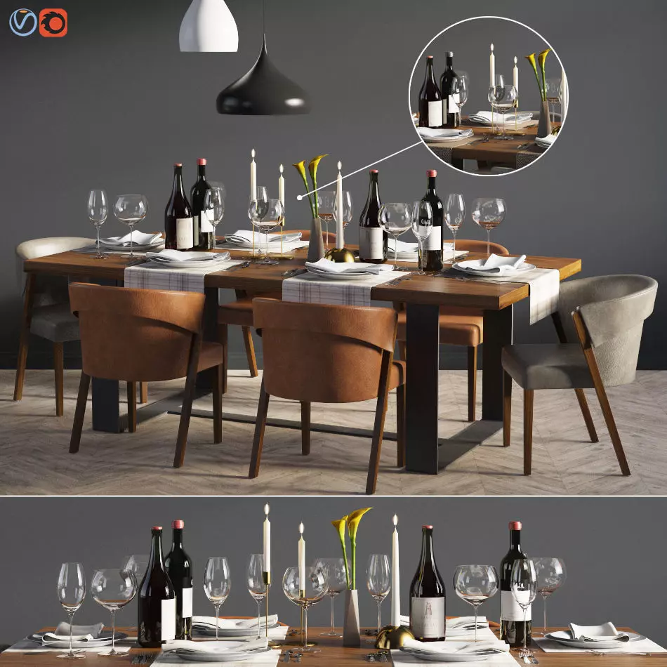 Dinning Set 04 3D model_0