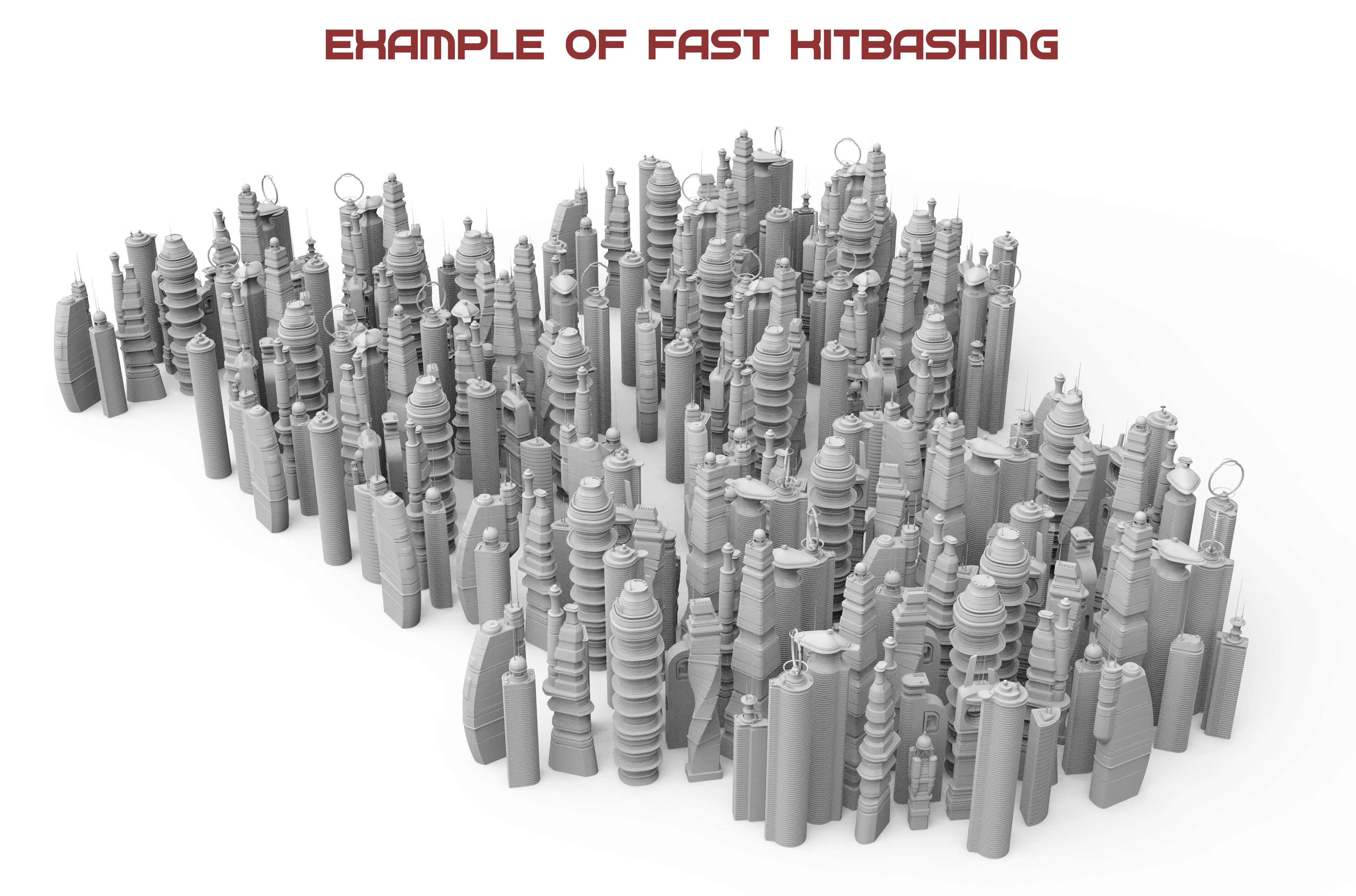 Free Sci-fi Buildings Pack Free 3D model_2