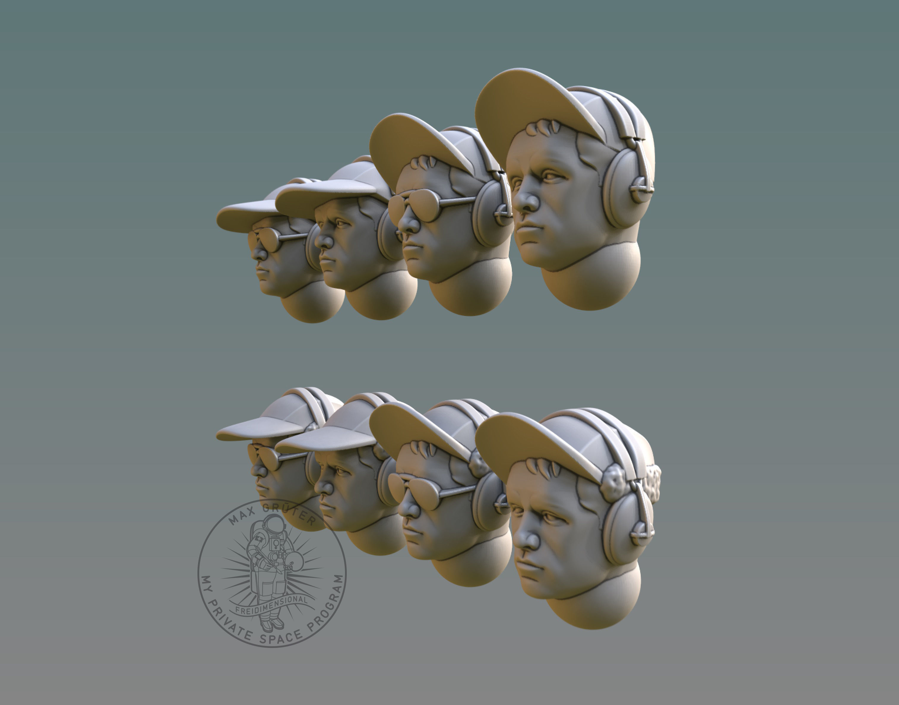 Pilot Head  With B-Cap 3D print model_4