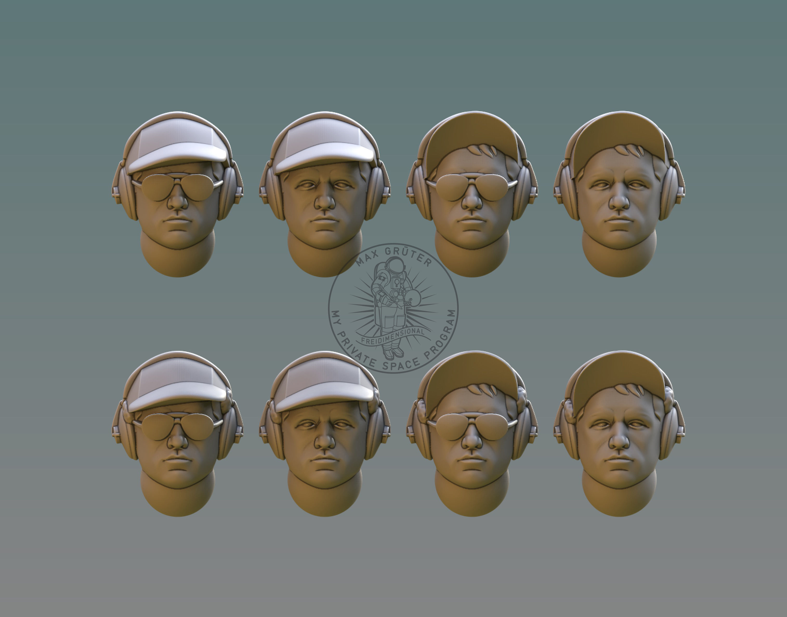 Pilot Head  With B-Cap 3D print model_3