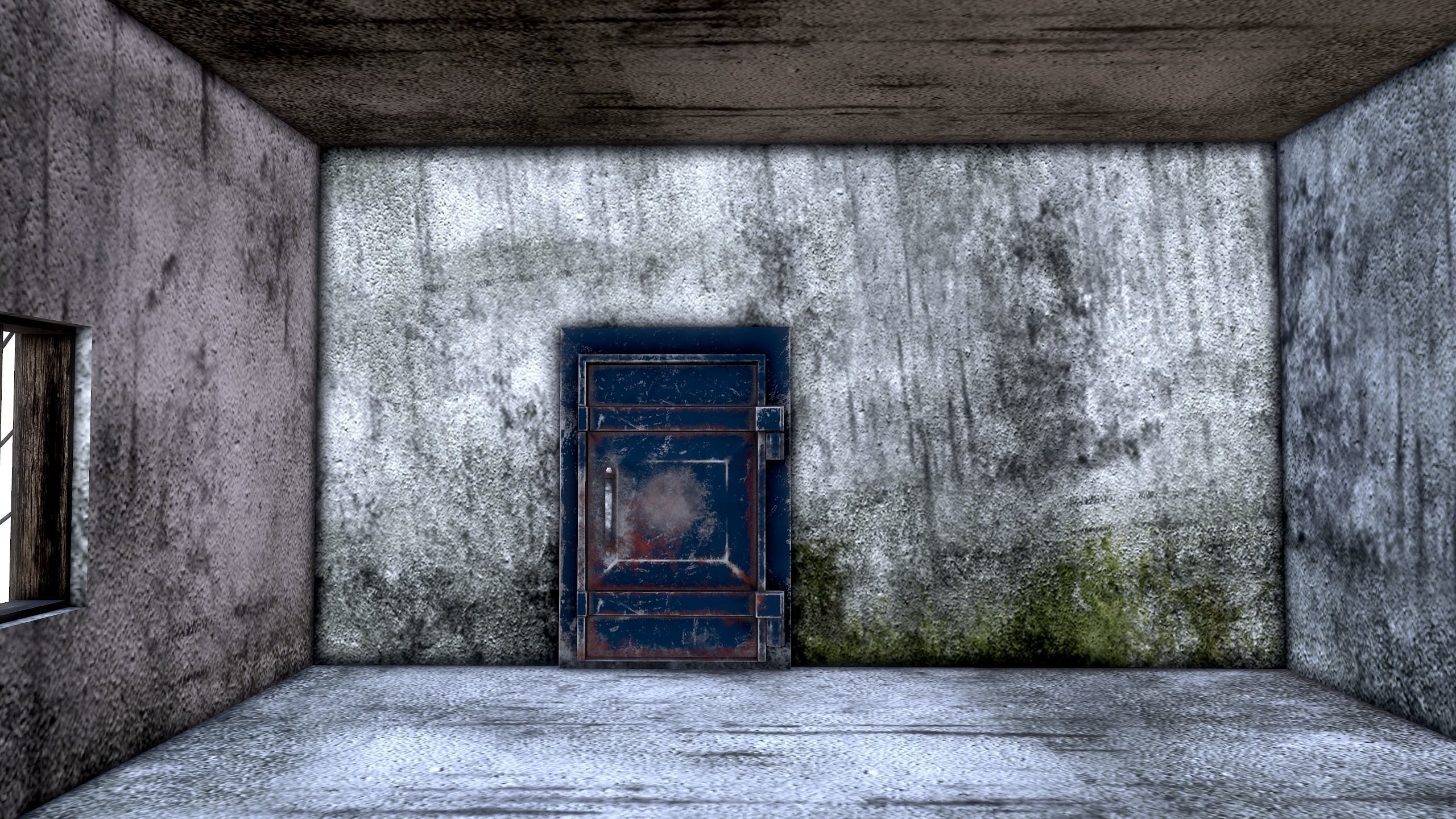 Tunnel with door in middle Low-poly 3D model_15