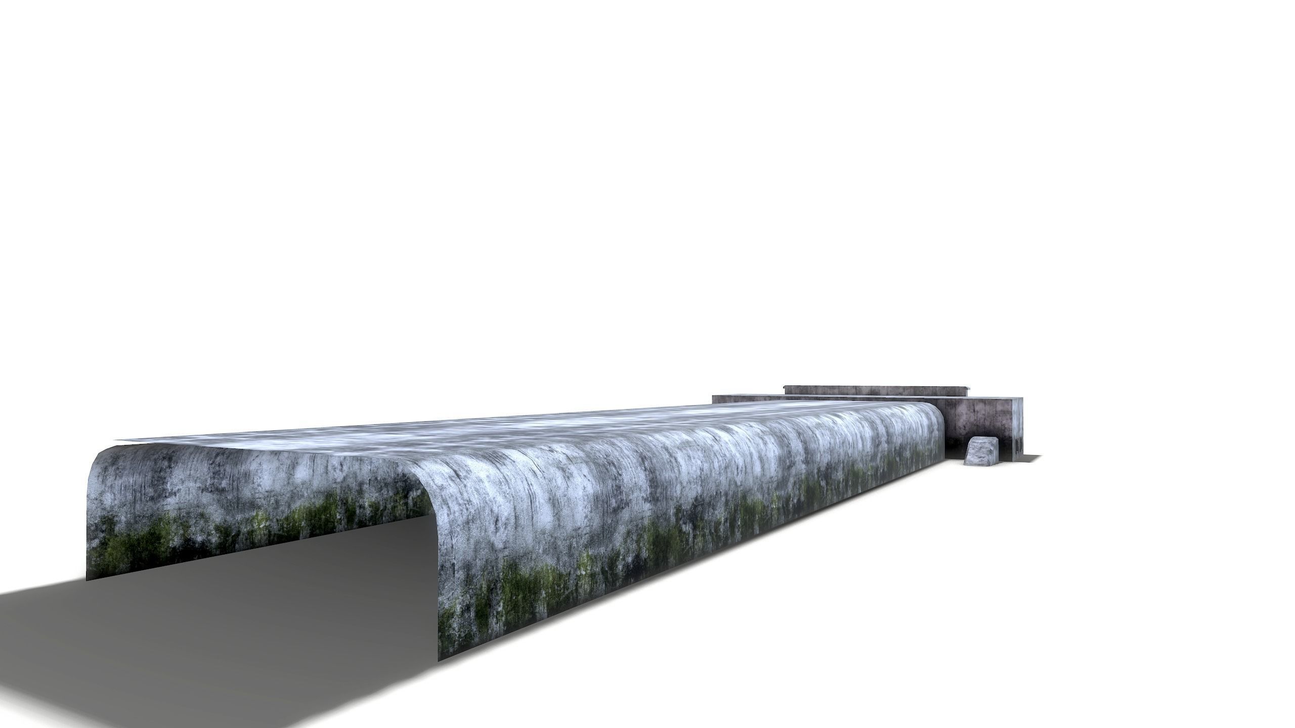 Tunnel with door in middle Low-poly 3D model_11