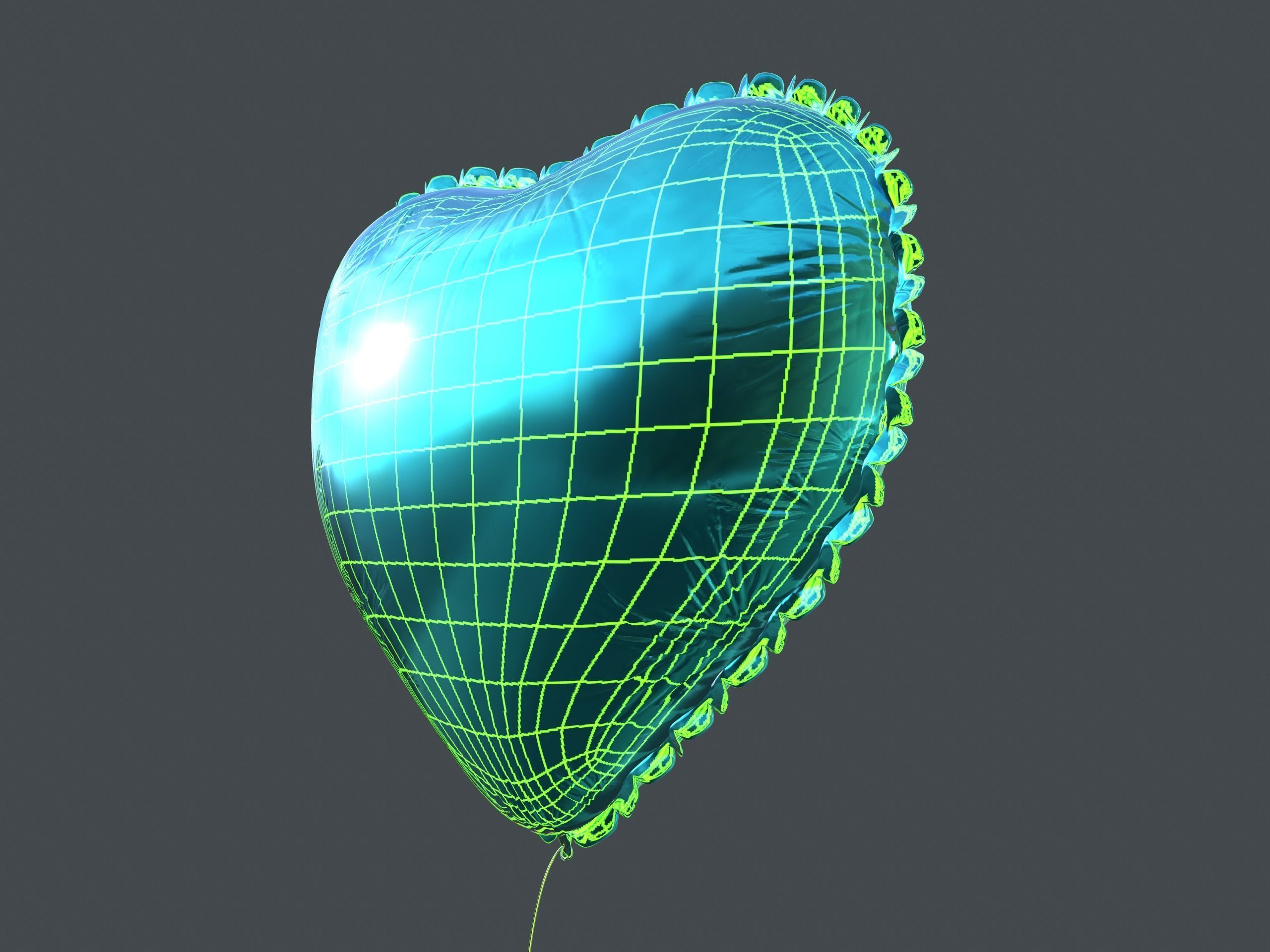 Heart Balloons Pack1 Low-poly 3D model_39
