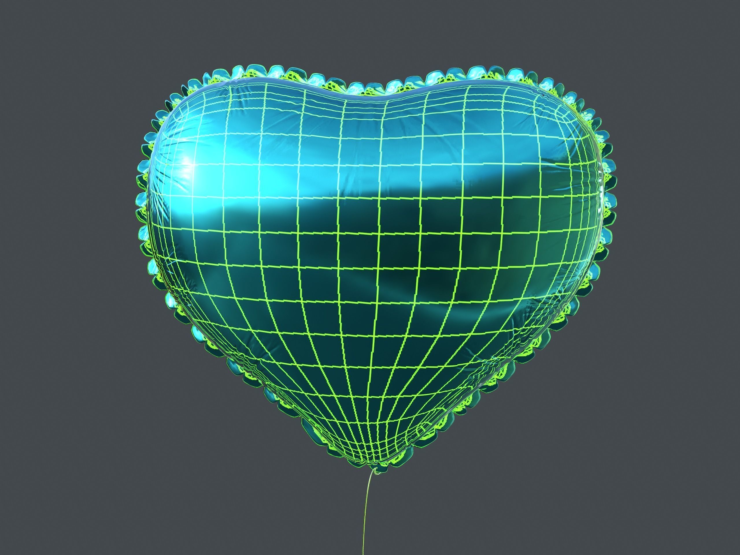 Heart Balloons Pack1 Low-poly 3D model_38