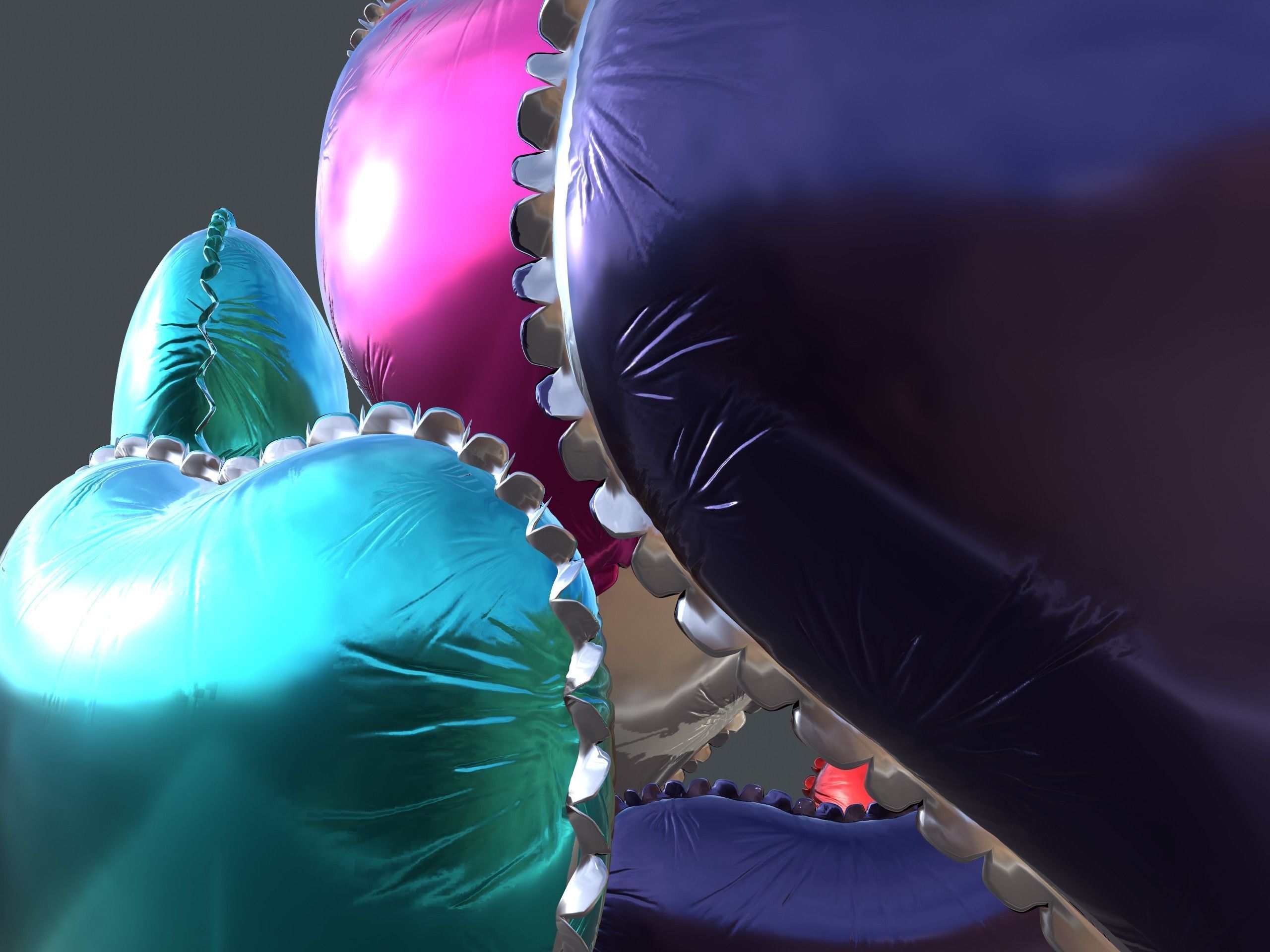 Heart Balloons Pack1 Low-poly 3D model_7