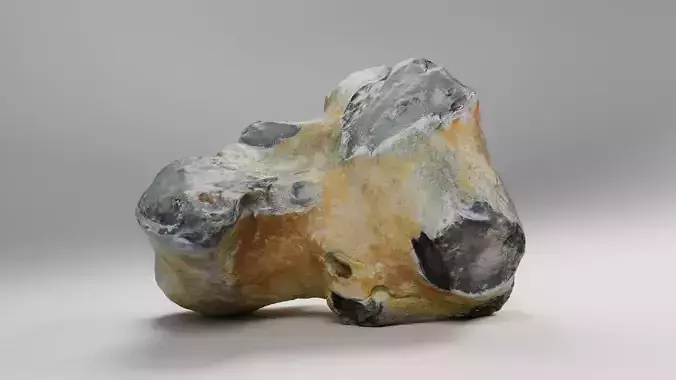 Scanned Big Flint Stone Rock Low-poly 3D model