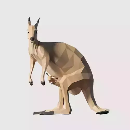 Kangaroos kangaroo Low-poly 3D model