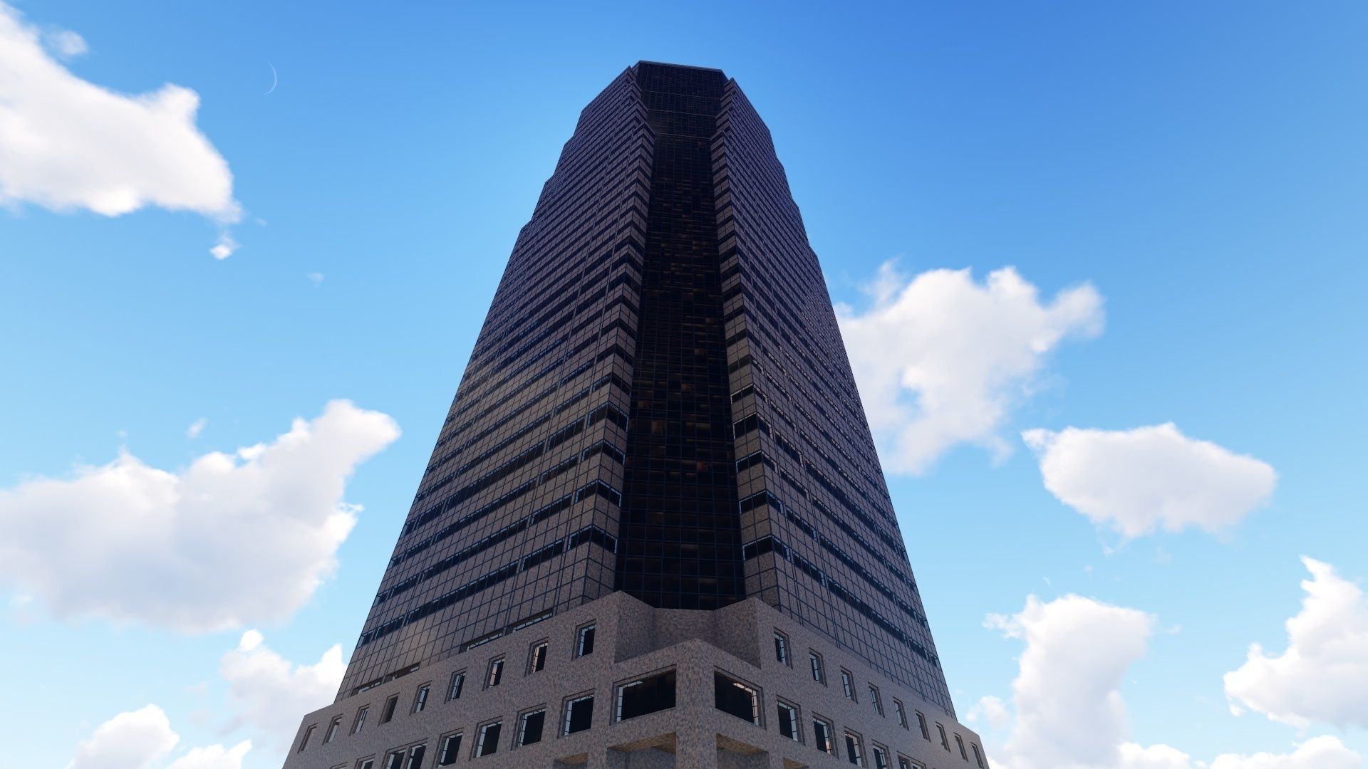 Tower - 6 tall building in minecraft Low-poly 3D model_4