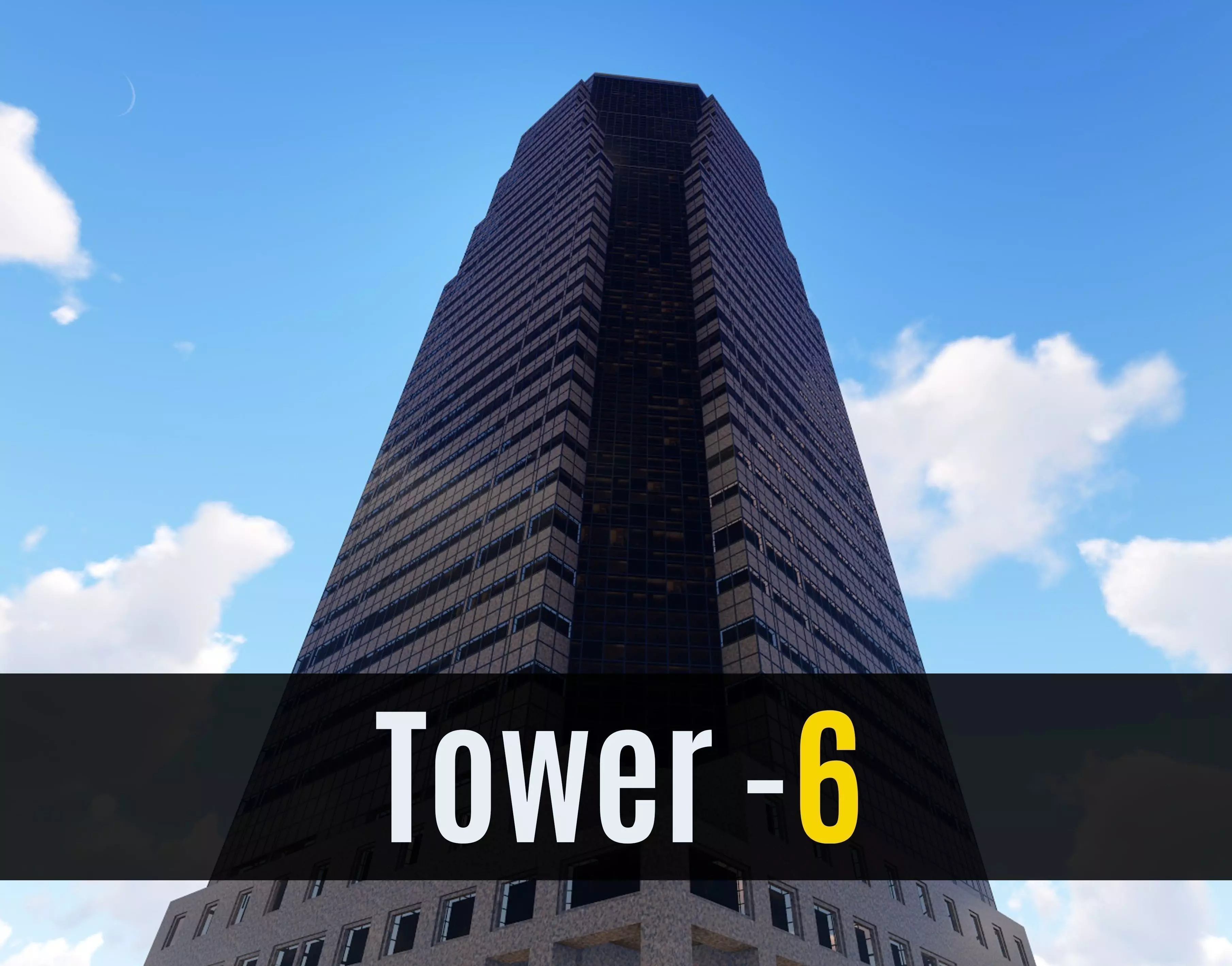 Tower - 6 tall building in minecraft Low-poly 3D model_0