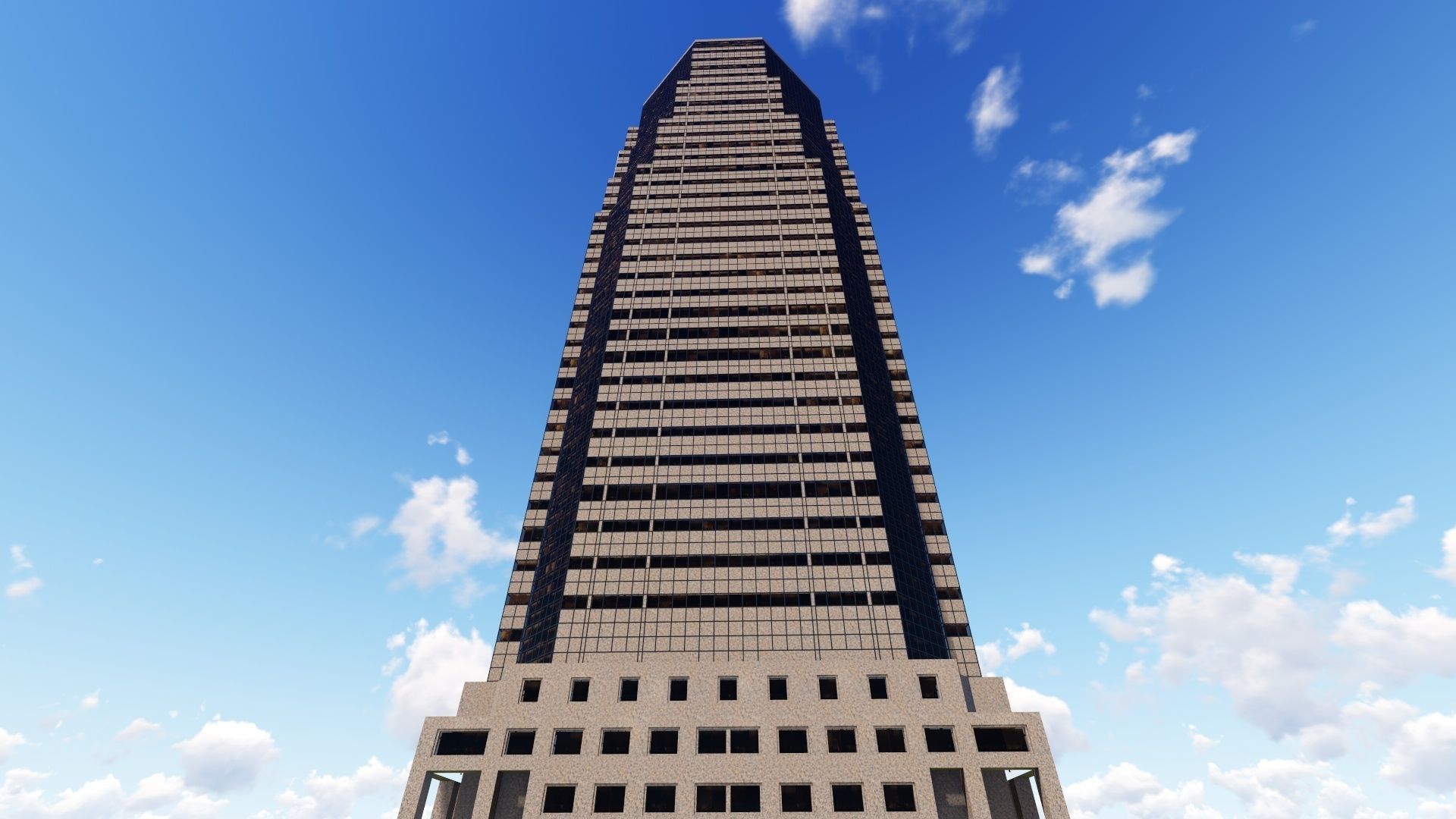 Tower - 6 tall building in minecraft Low-poly 3D model_6