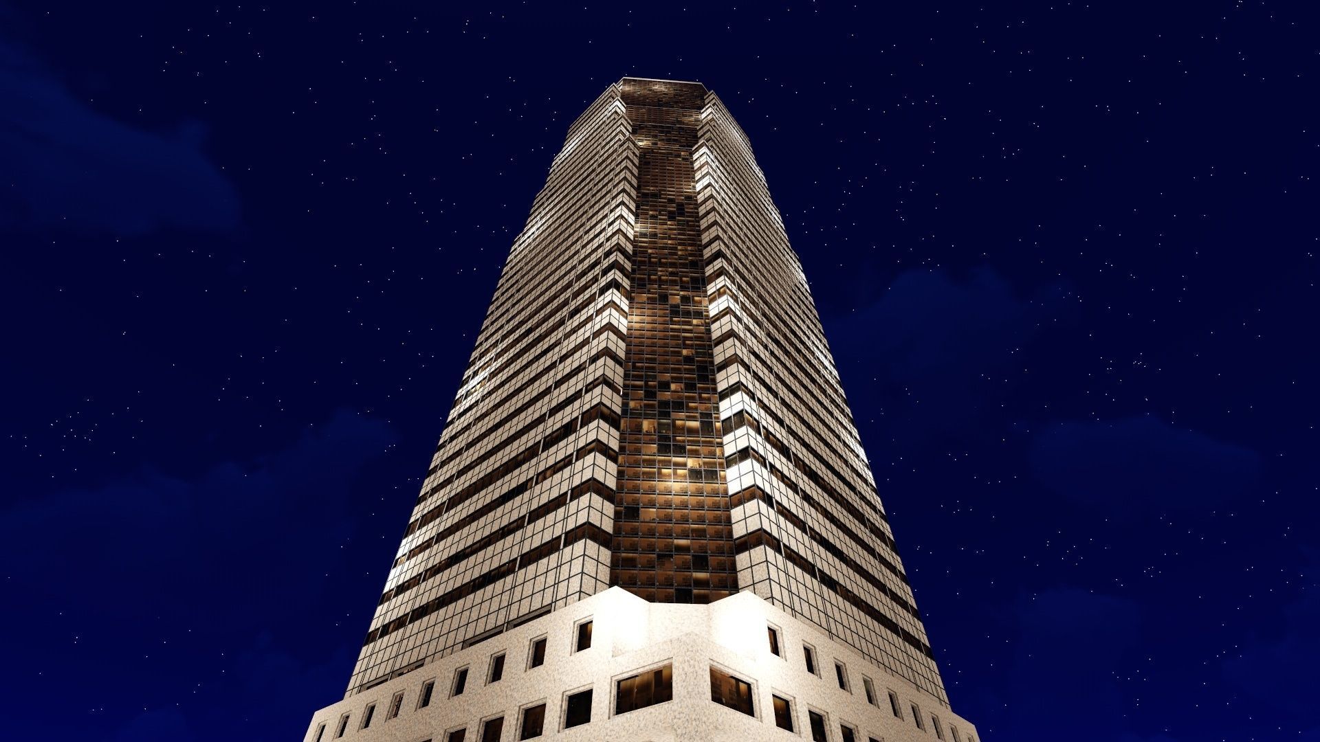 Tower - 6 tall building in minecraft Low-poly 3D model_14