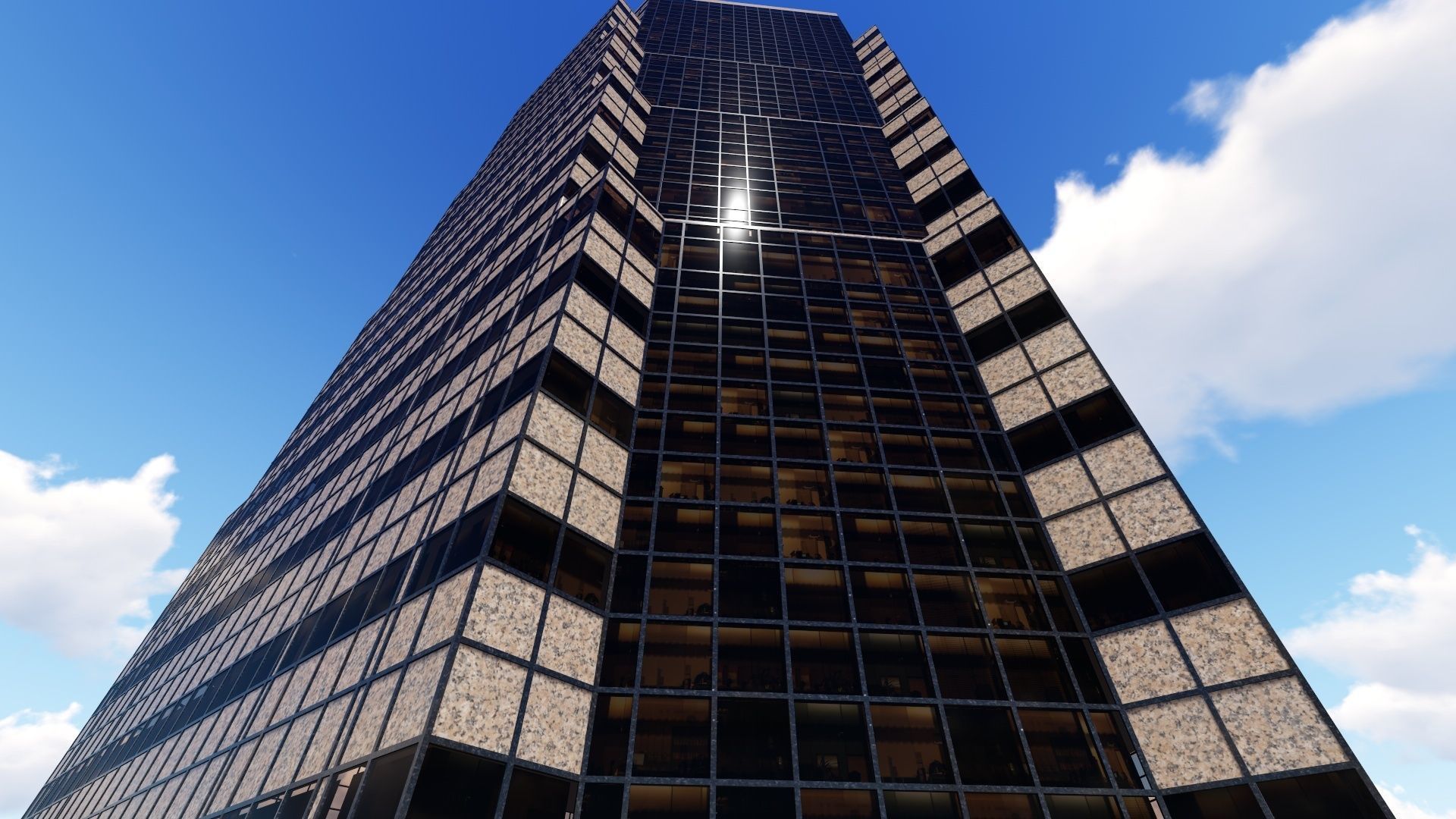 Tower - 6 tall building in minecraft Low-poly 3D model_1