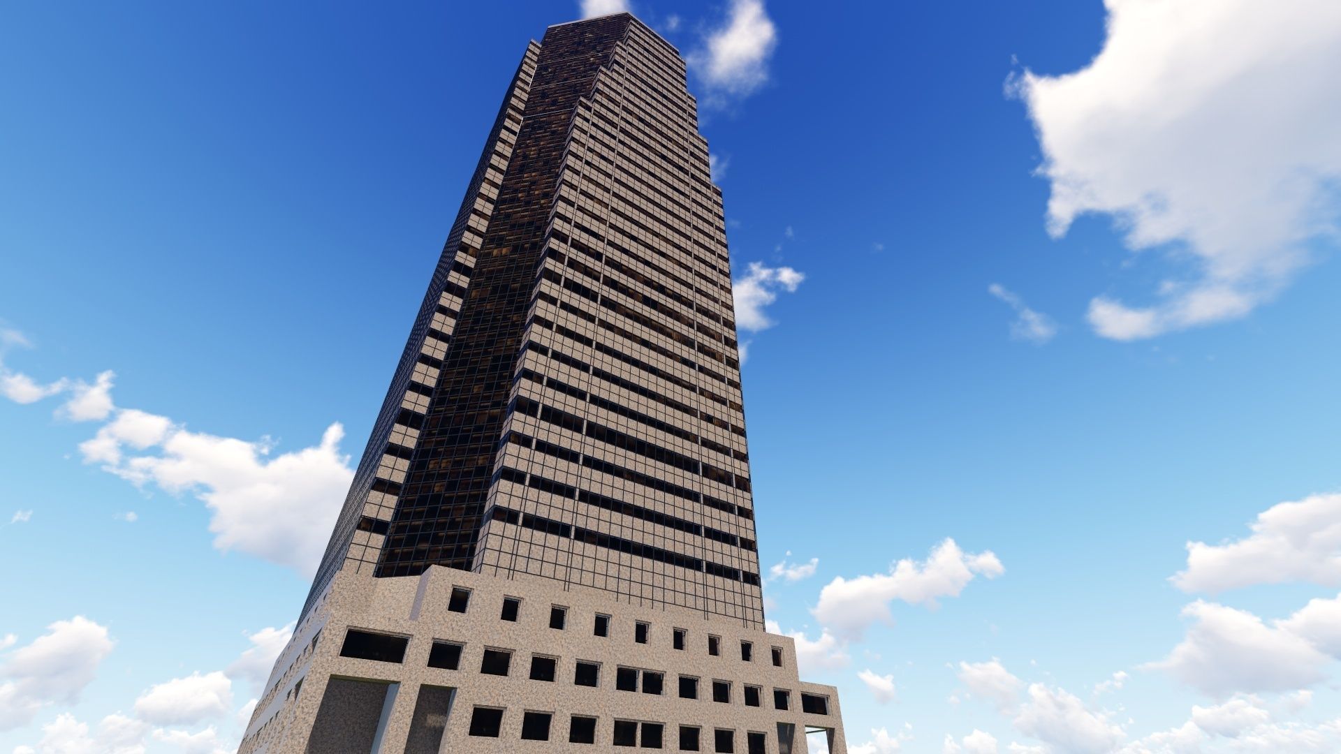 Tower - 6 tall building in minecraft Low-poly 3D model_7
