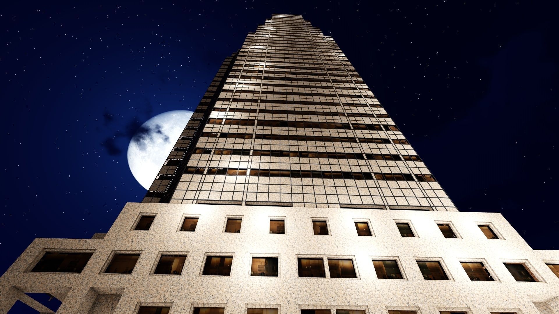 Tower - 6 tall building in minecraft Low-poly 3D model_13