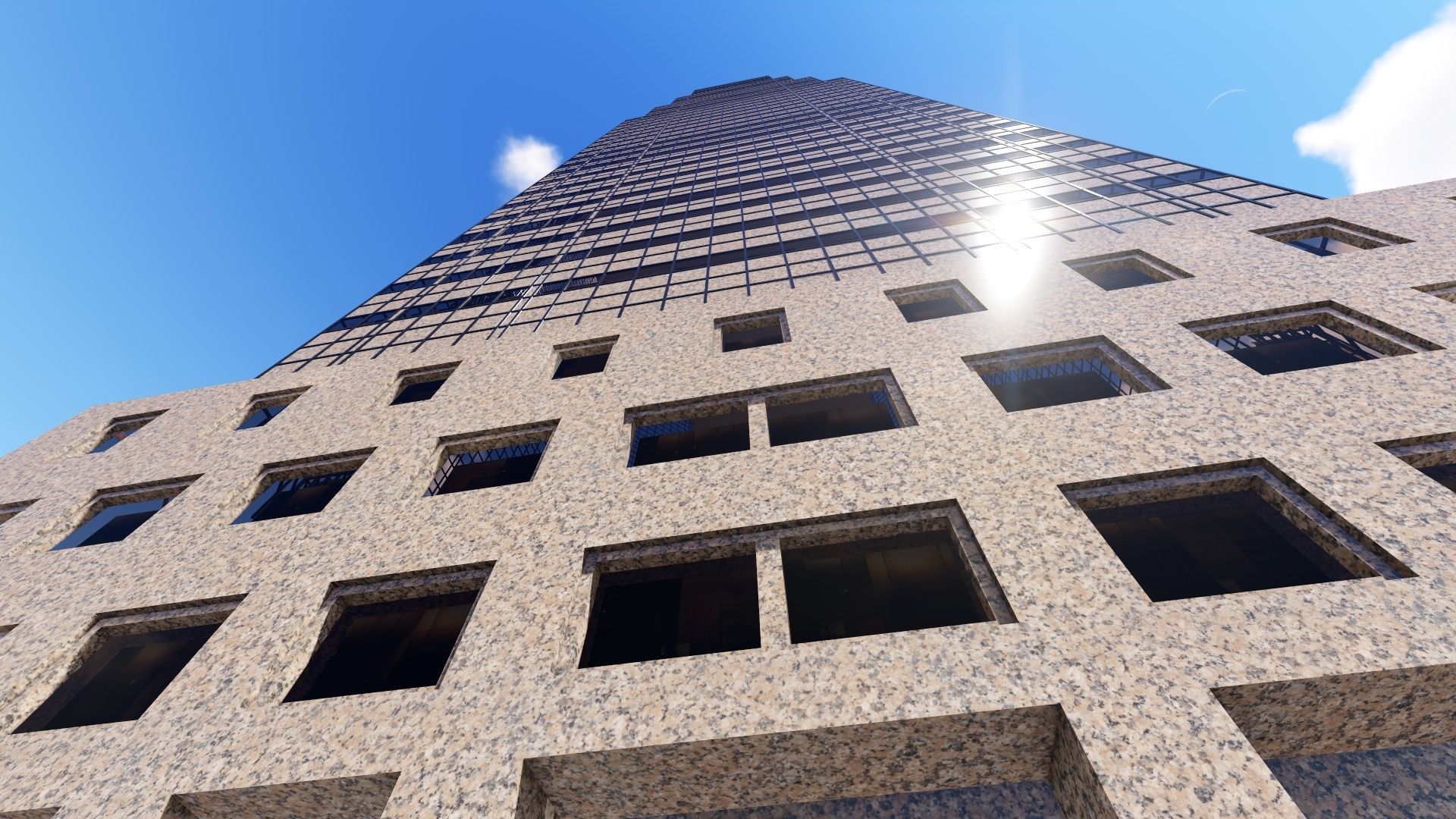 Tower - 6 tall building in minecraft Low-poly 3D model_5