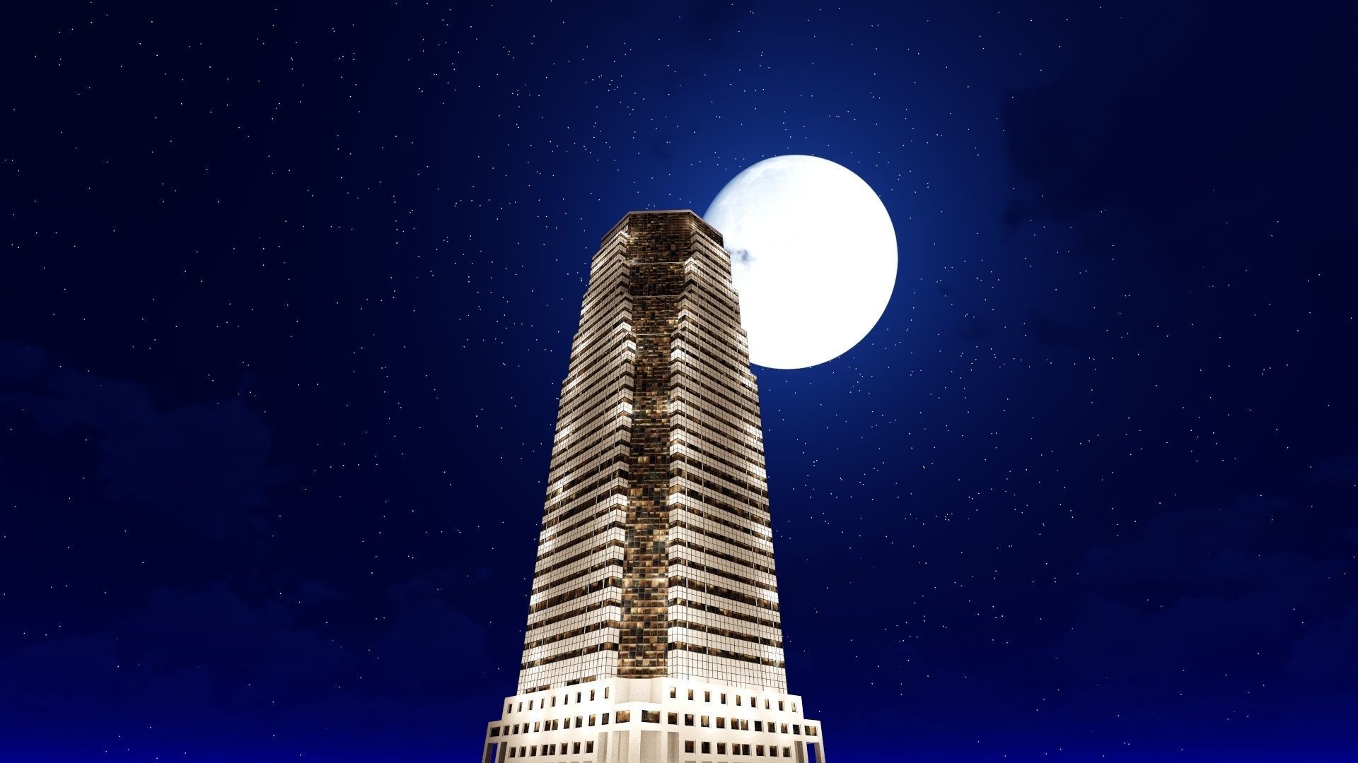Tower - 6 tall building in minecraft Low-poly 3D model_12