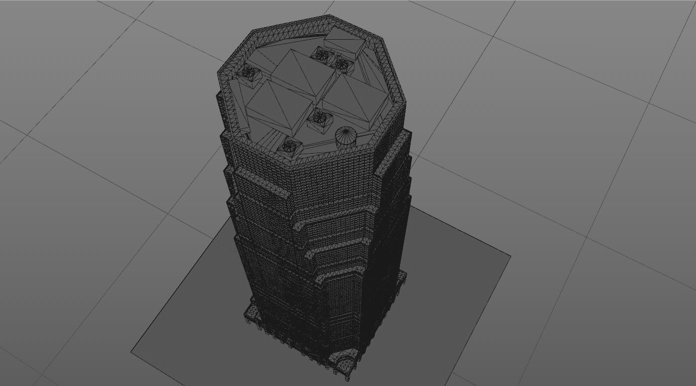 Tower - 6 tall building in minecraft Low-poly 3D model_25