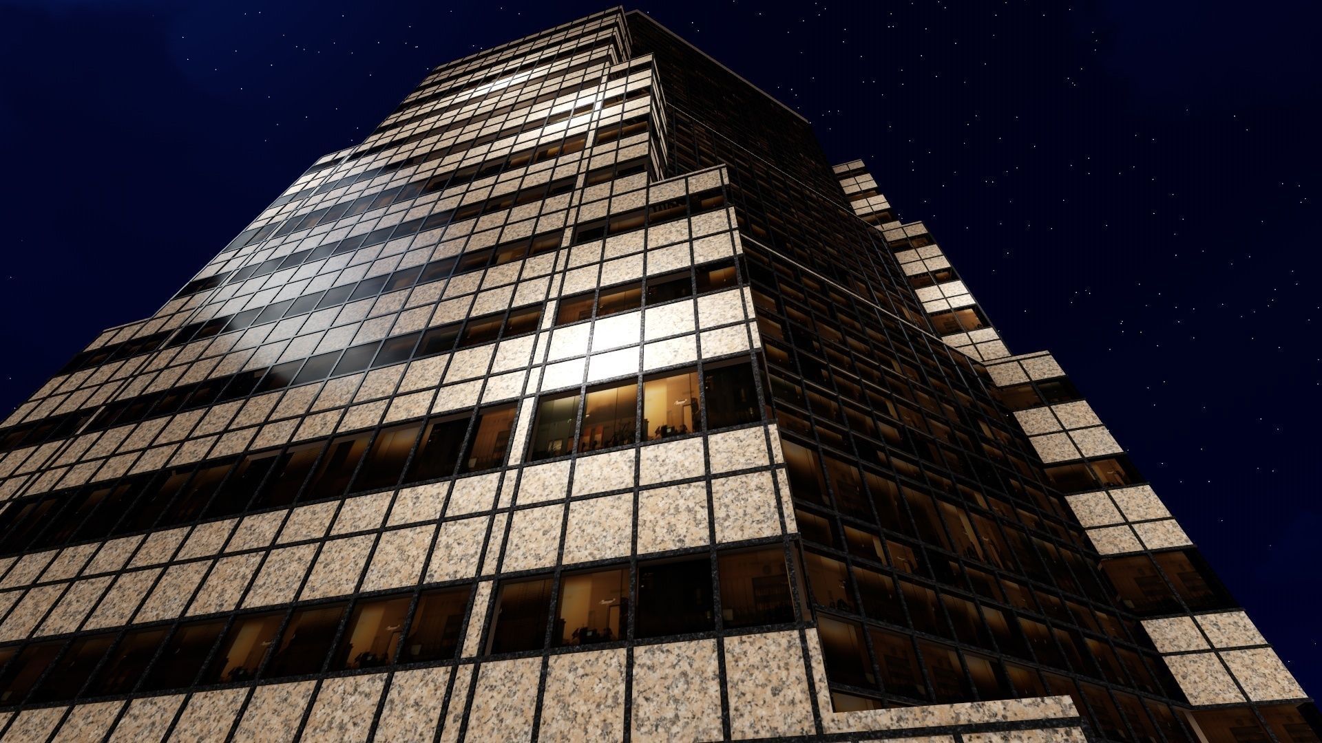 Tower - 6 tall building in minecraft Low-poly 3D model_11