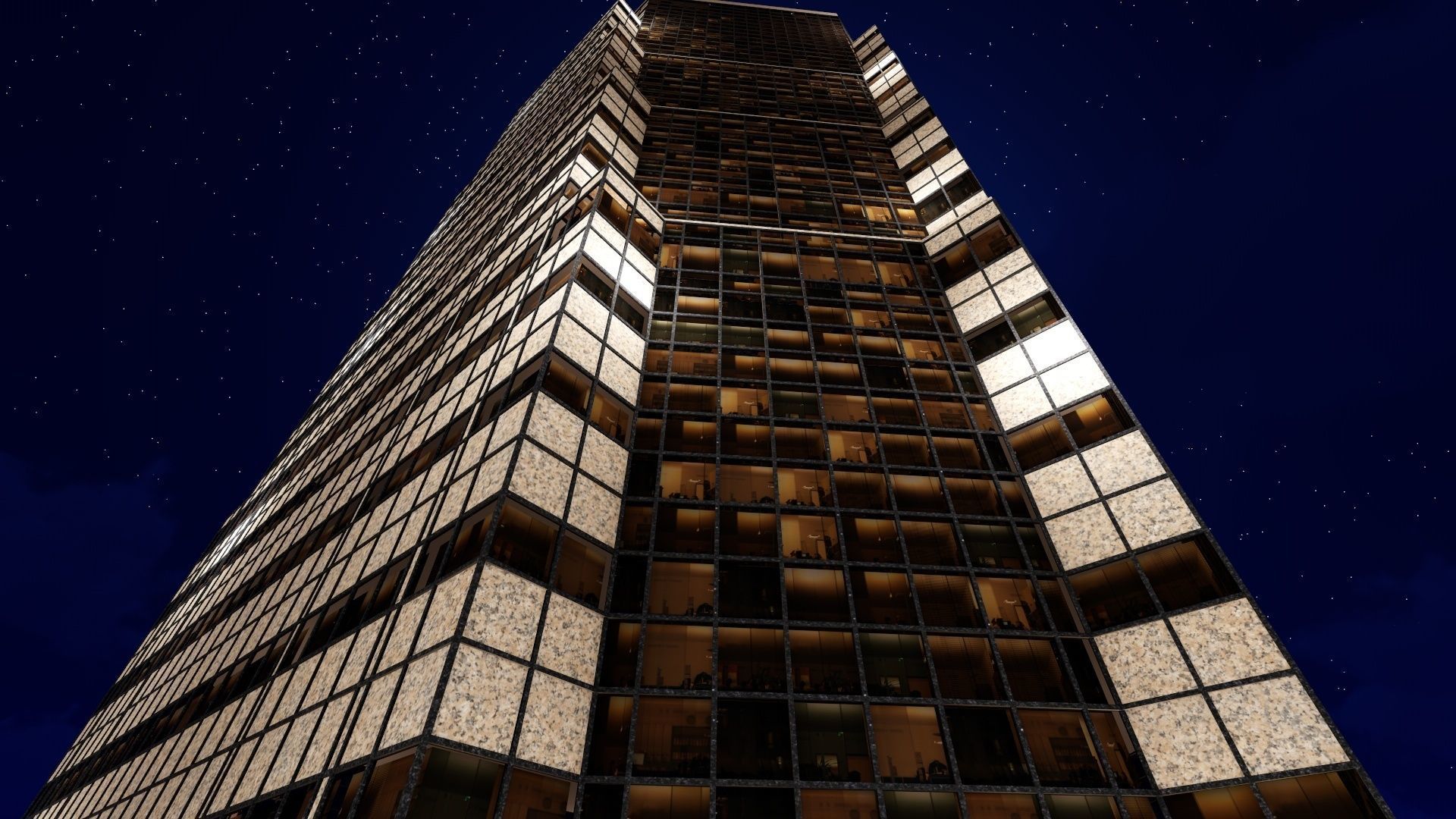 Tower - 6 tall building in minecraft Low-poly 3D model_16