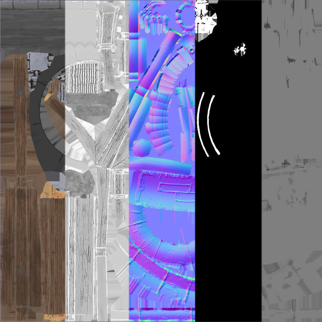 Well low poly water in middle of grassy area Low-poly 3D model_7