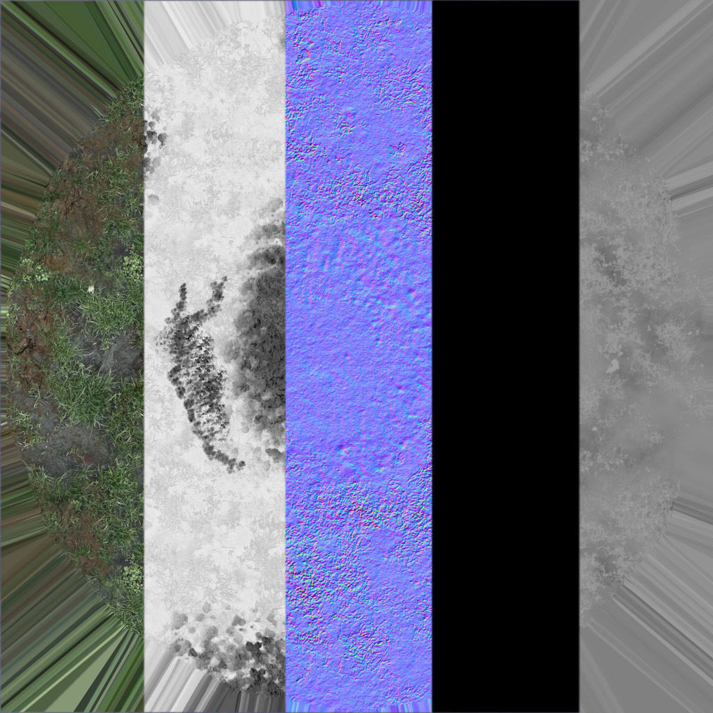 Well low poly water in middle of grassy area Low-poly 3D model_6