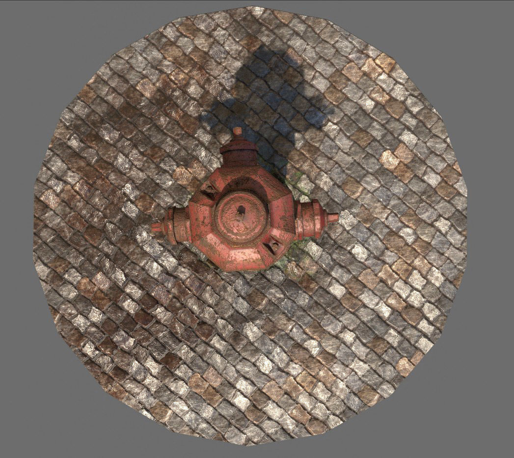 Fire gydrant Low-poly 3D model_3