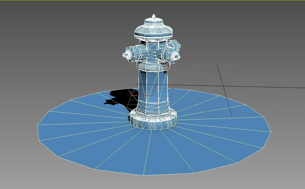 Fire gydrant Low-poly 3D model_4