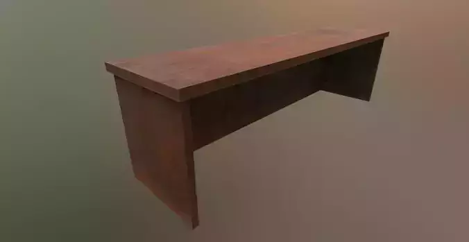 PBR Old Wooden Desk Low-poly 3D model