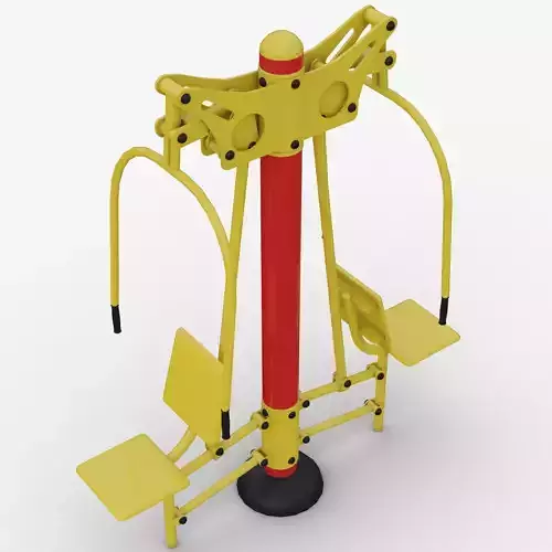 Outdoor fitness exercise equipment double seated chest press