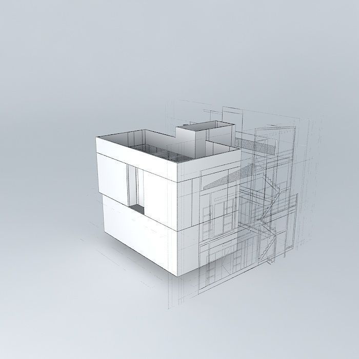 Architecture cube Free 3D model_4
