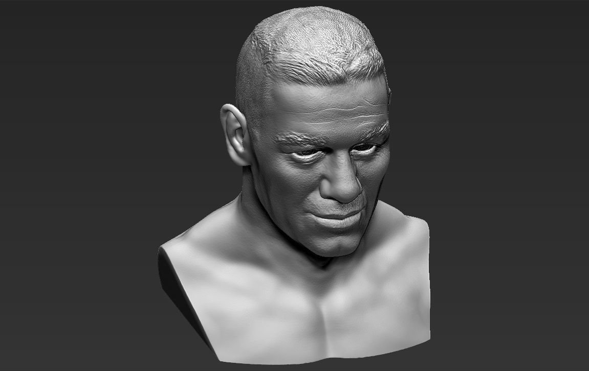 John Cena bust 3D printing ready stl obj formats 3D print model_17